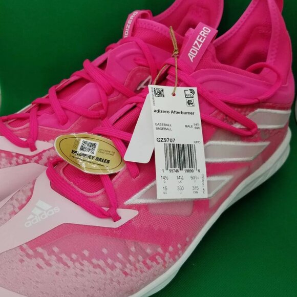 Adidas Adizero Afterburner Baseball Metal Cleats Pink GZ9707 Men\'s Size 15 main image 9